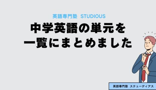 中学英語の単元を一覧にまとめました